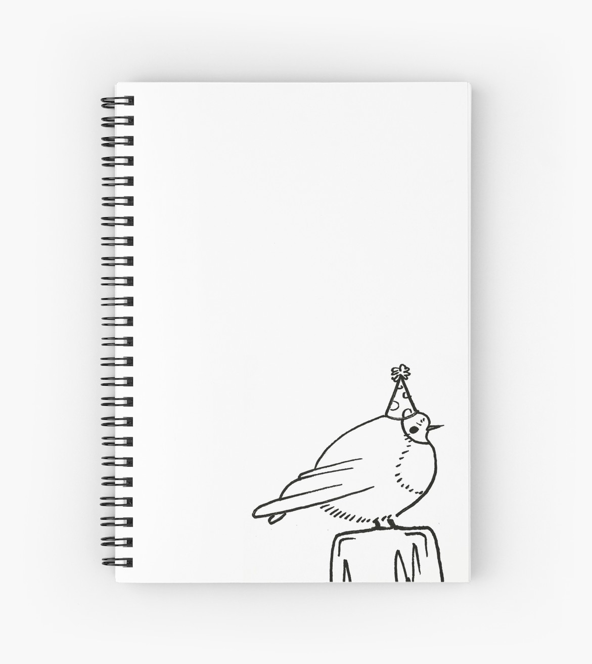 1171x1313 a tiny bird in a tiny party hat spiral notebooks - Tiny Bird Drawing