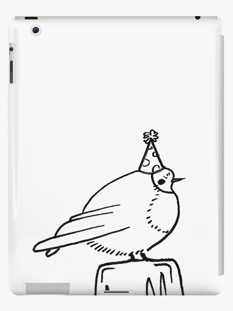 750x1000 a tiny bird in a tiny party hat ipad cases skins - Tiny Bird Drawing