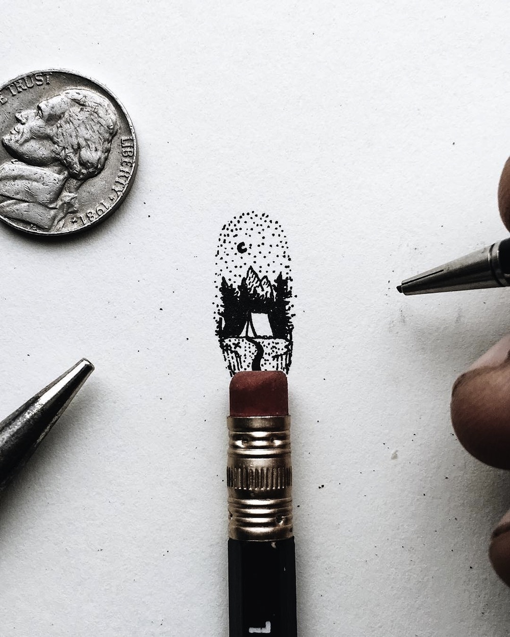 1000x1250 tiny ink drawings scaled to the size of pencils, fingers - Tiny Drawings