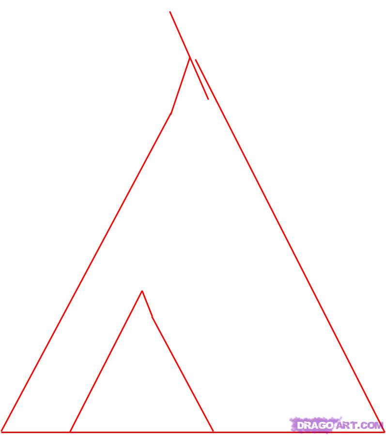 797x899 how to draw a teepee, step - Tipi Drawing