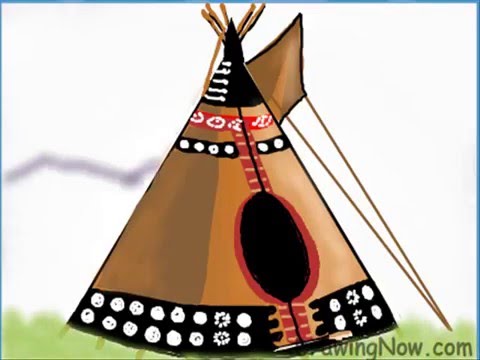480x360 how to draw a native american teepee - Tipi Drawing
