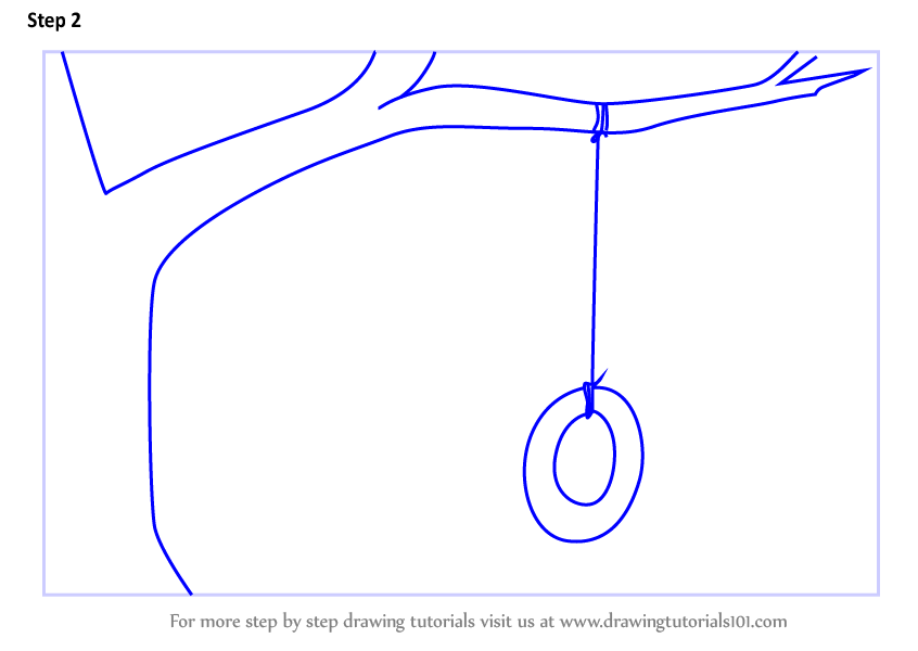 846x600 Learn How To Draw Tire Swing On Tree - Tire Swing Drawing