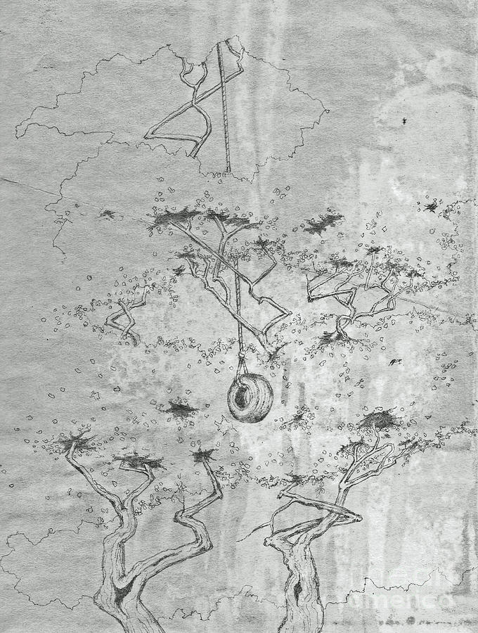 680x900 The Tire Swing Drawing - Tire Swing Drawing