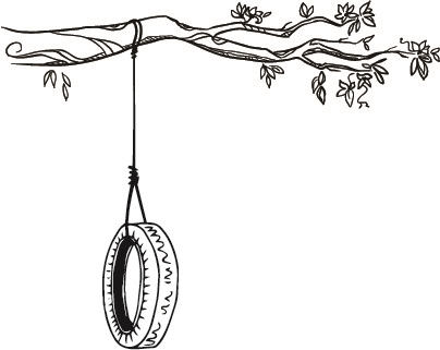 404x321 Tree With Tire Swing - Tire Swing Drawing