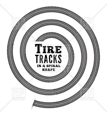 371x400 tire tracks in spiral shape vector image of backgrounds, textures - Tire Tracks Drawing