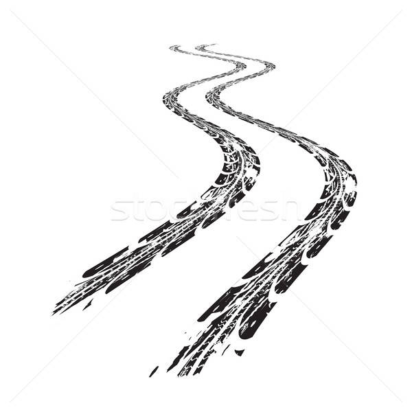 600x600 tire tracks vector vector illustration maxim pavlov - Tire Tracks Drawing