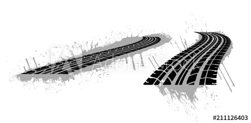 500x246 tires trail silhouette set imprint of the car grunge tire tracks - Tire Tracks Drawing
