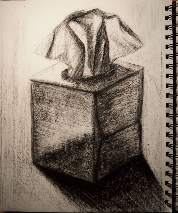 728x869 day drawing of a tissue box with light medium black - Tissue Box Drawing