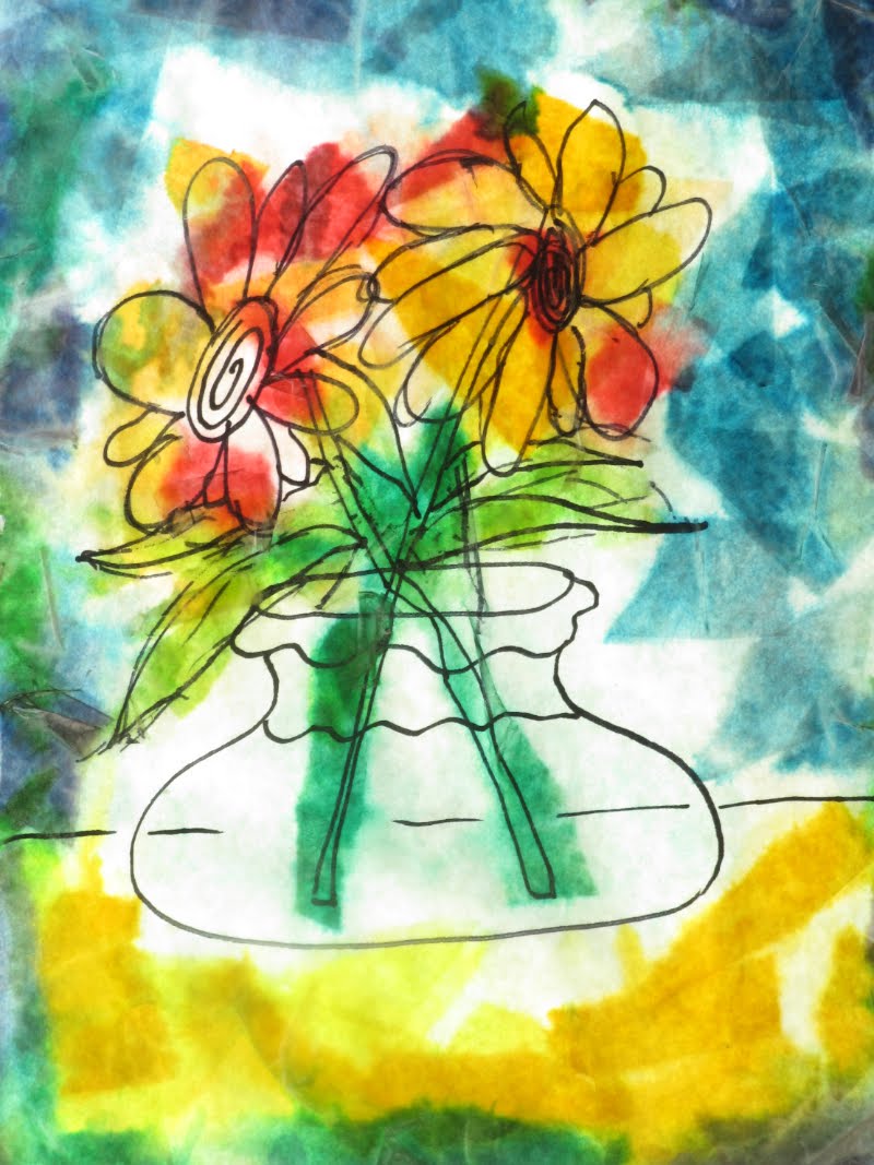 800x1067 Leona's Art Class Painting With Tissue Paper - Tissue Paper Drawing