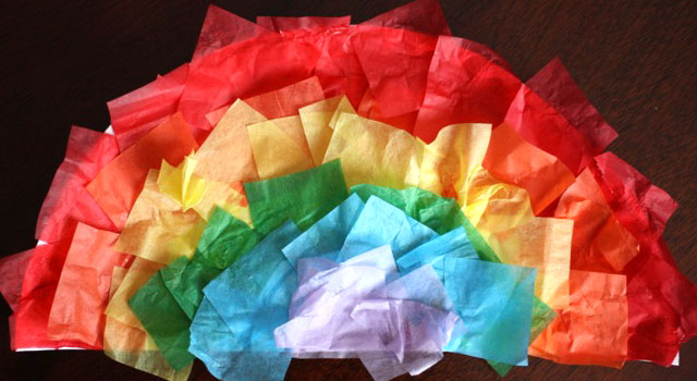 640x350 tissue paper rainbows + a cool rainbow drawing trick play cbc - Tissue Paper Drawing