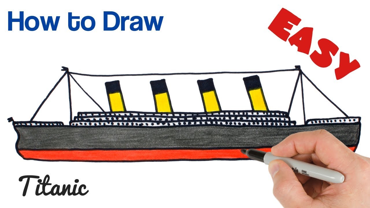 1280x720 how to draw titanic easy step - Titanic Drawing