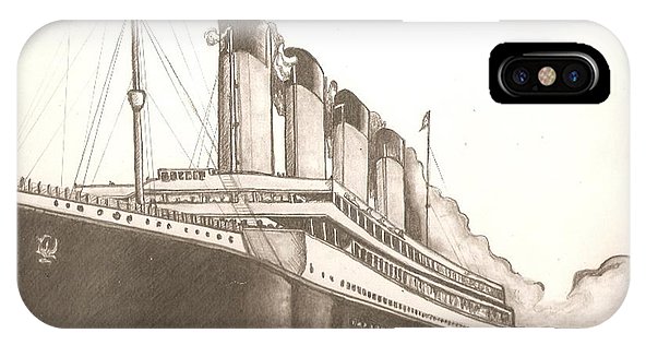 592x316 titanic drawing iphone x case for sale - Titanic Drawing