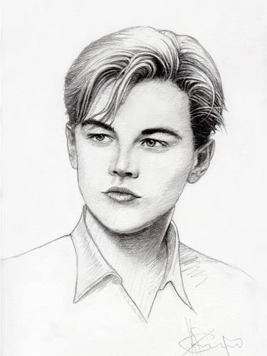 375x500 leonardo dicaprio drawing - Titanic Original Drawing