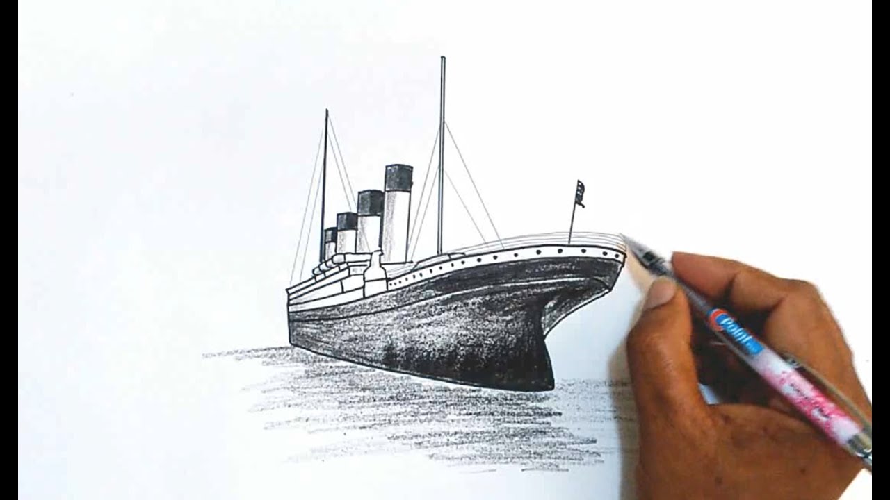 1280x720 How To Draw The Titanic - Titanic Ship Drawing
