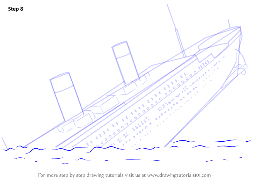 844x598 Learn How To Draw Titanic Sinking - Titanic Ship Drawing