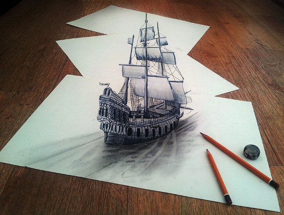 585x443 awesome drawings that will inspire you in free - Titanic Ship Drawing