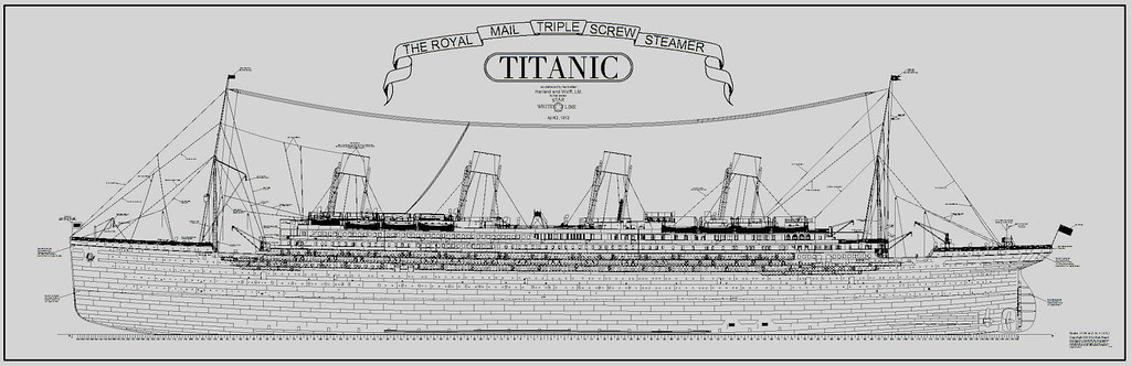 1024x332 Titanic Cad Plans - Titanic Ship Drawing