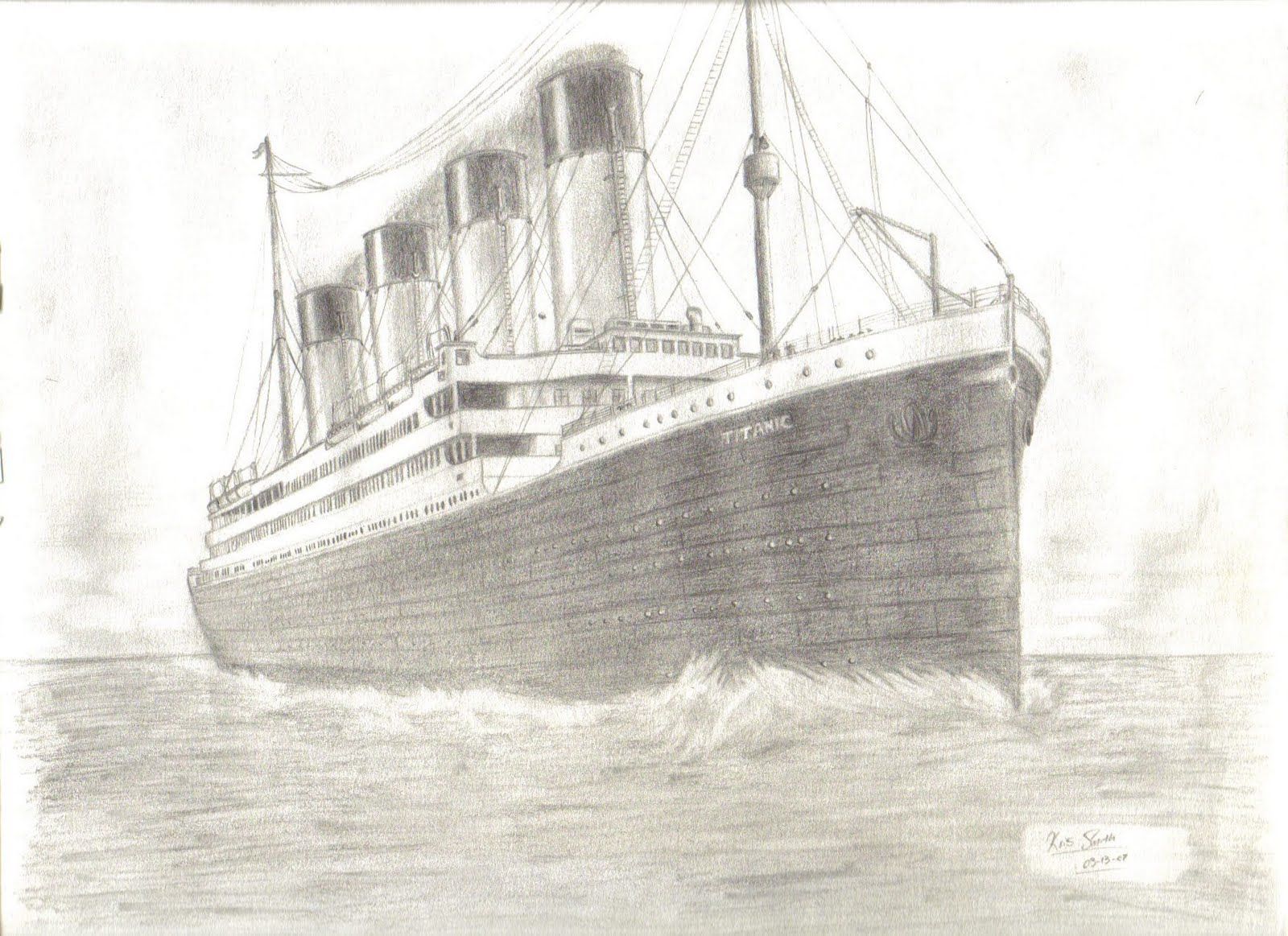 1600x1163 How To Draw Titanic Ship Drawings In Drawings - Titanic Ship Drawing