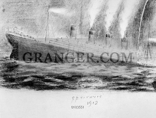 500x381 Image Of Titanic Sinking - Titanic Sinking Drawing