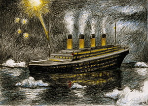 300x216 Titanic Sinks Drawing - Titanic Sinking Drawing