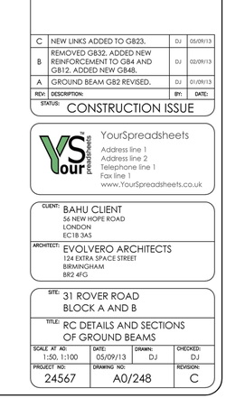 250x441 title blocks for cad - Title Drawing