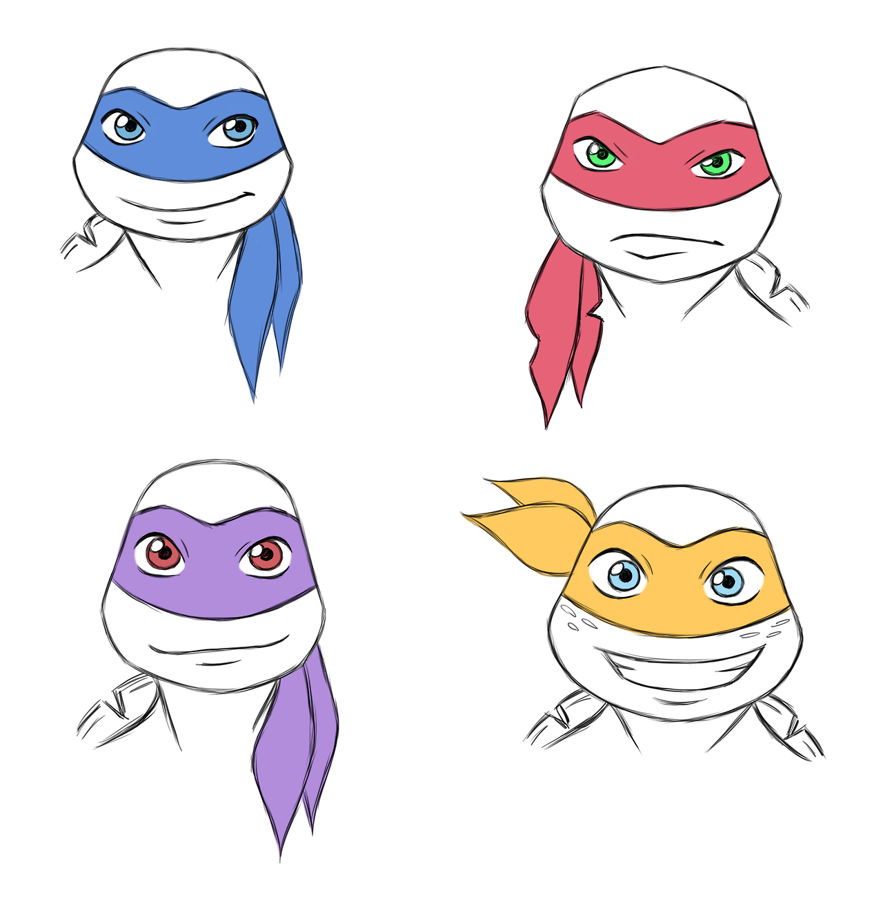 1280x1313 tmnt wonderland little face practice - Tmnt Drawings