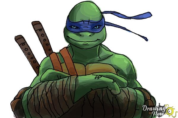 600x400 how to draw leonardo from teenage mutant ninja turtles tmnt - Tmnt Drawings
