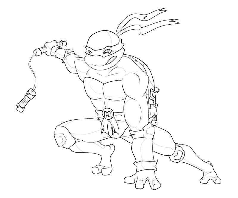 800x667 teenage mutant ninja turtles michelangelo coloring - Tmnt Michelangelo Drawing