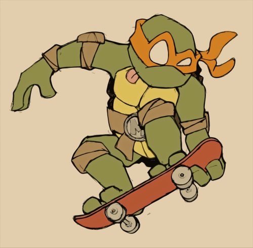 500x490 Drawing Art Cartoon Moleskine Skateboard Teenage Mutant Ninja - Tmnt Michelangelo Drawing