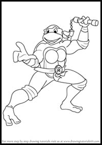 200x282 how to draw teenage mutant ninja turtles cartoon characters - Tmnt Michelangelo Drawing