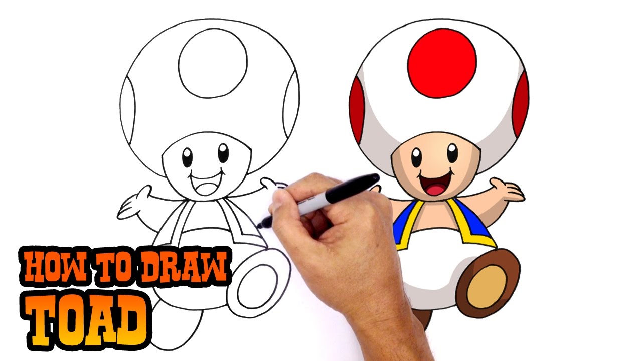 1280x720 how to draw toad super mario bros - Toad Mario Drawing