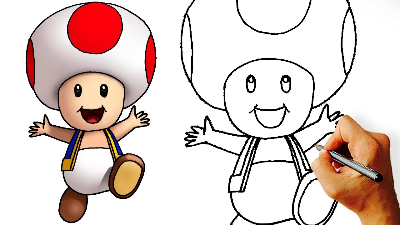 How To Draw Cute Toad - Toad Mario Drawing. 