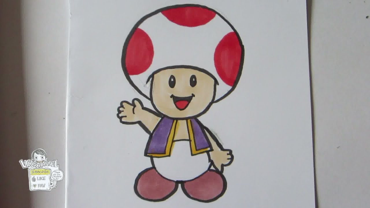 1280x720 how to draw paper mario toad - Toad Mario Drawing