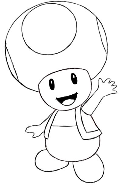 401x611 how to draw toad draw central mario coloring pages, how - Toad Mario Drawing
