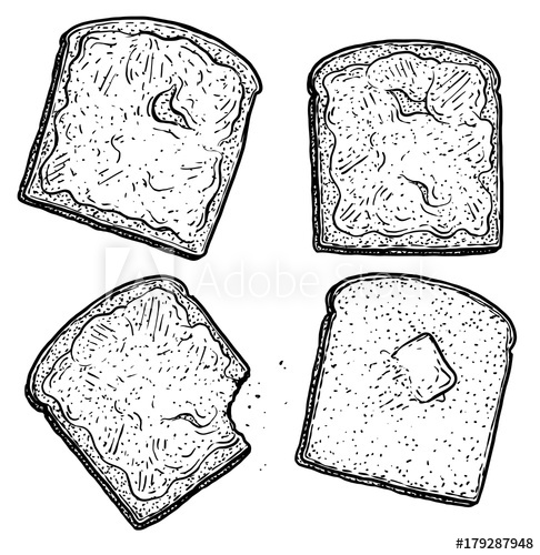 Toast Drawing at PaintingValley.com | Explore collection of Toast Drawing