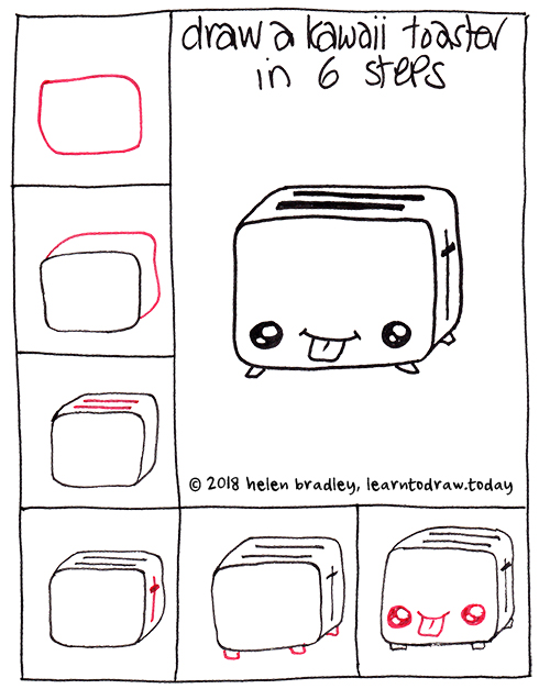 500x637 learn to draw a cute toaster in steps learn to draw - Toaster Drawing
