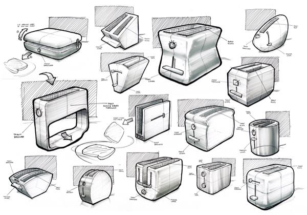 600x419 bread toaster sketch - Toaster Drawing
