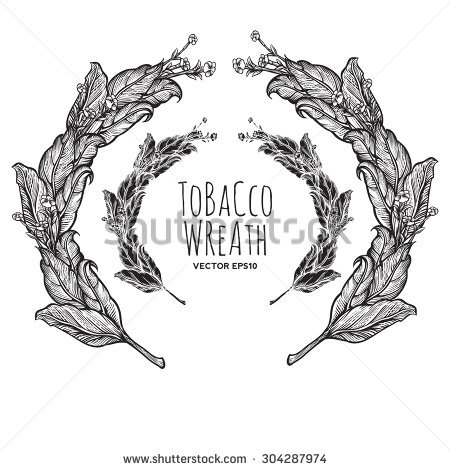 450x470 tobacco leaf wreath clipart collection - Tobacco Leaf Drawing