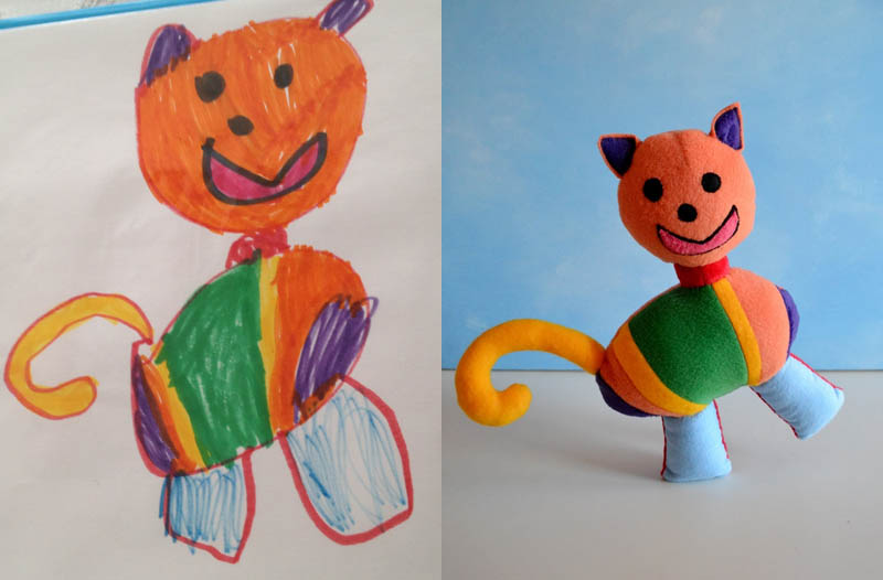 800x526 creative mom turns kids drawings into plush toys - Toddler Toys Drawing