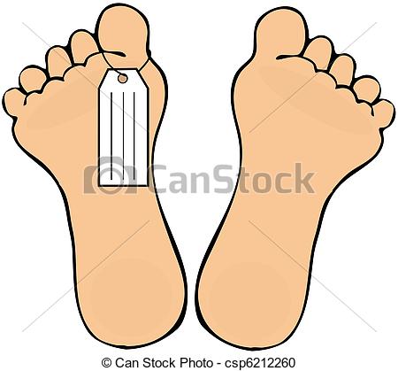450x419 toe tag this illustration depicts two human feet, one with a tag - Toe Drawing