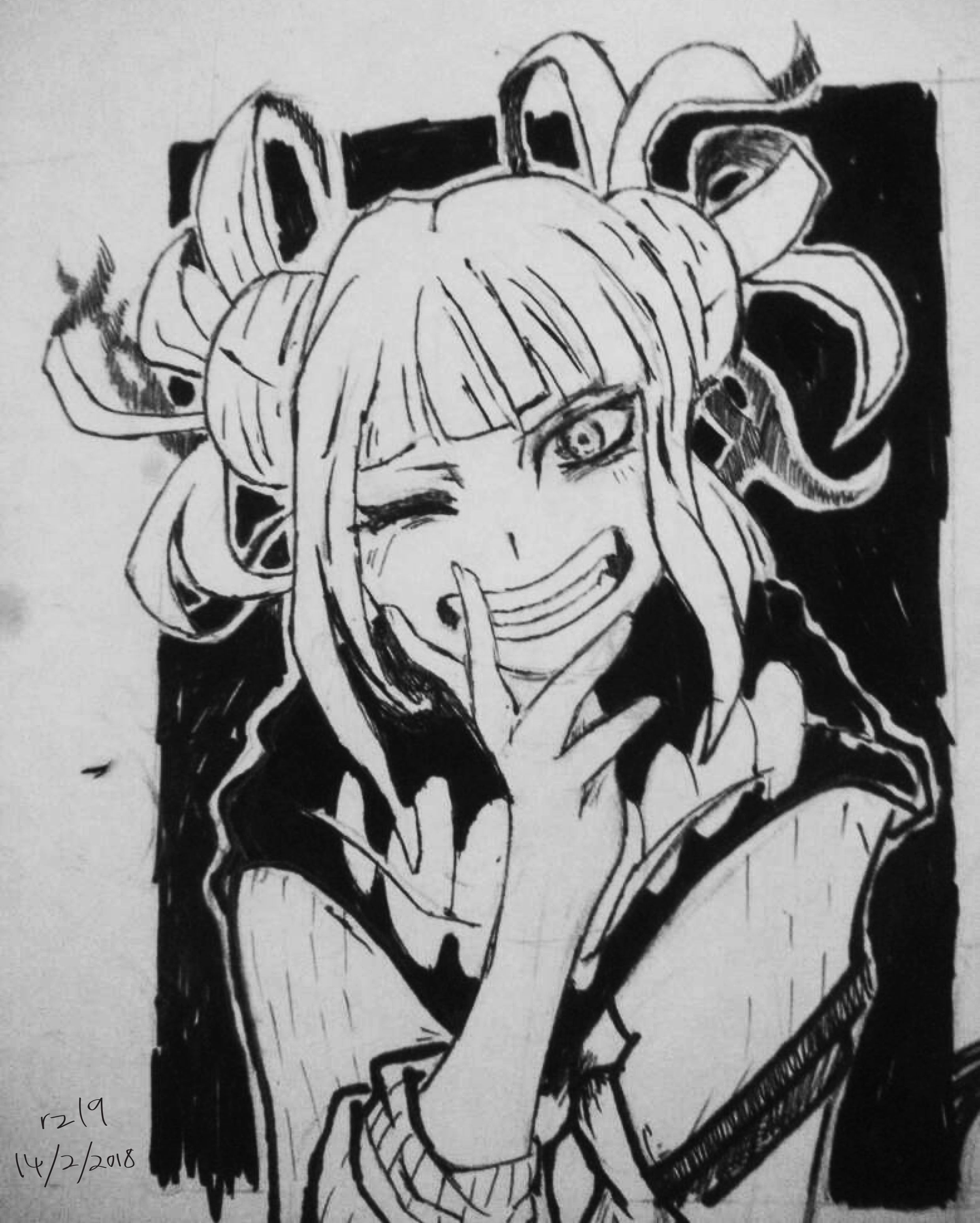 2480x3093 anime villains drawing contest - Toga Drawing
