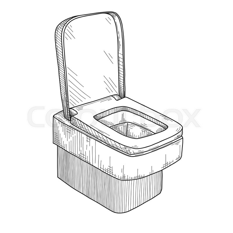 800x800 sketch of toilet bowl isolated on stock vector colourbox - Toilet Bowl Drawing