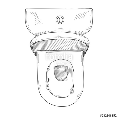 500x500 sketch of toilet bowl isolated on white background stock image - Toilet Bowl Drawing