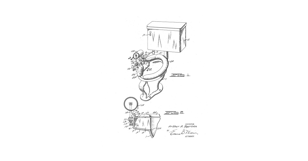 1200x630 toilet bowl vintage patent hand drawing - Toilet Bowl Drawing
