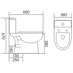 254x254 treo one piece toilet bowl big lobang - Toilet Bowl Drawing