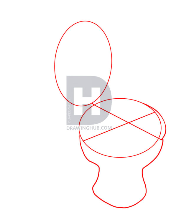614x720 how to draw a toilet, step - Toilet Bowl Drawing