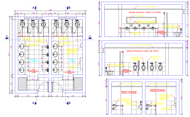 650x400 public toilet project detail dwg - Toilet Detail Drawing