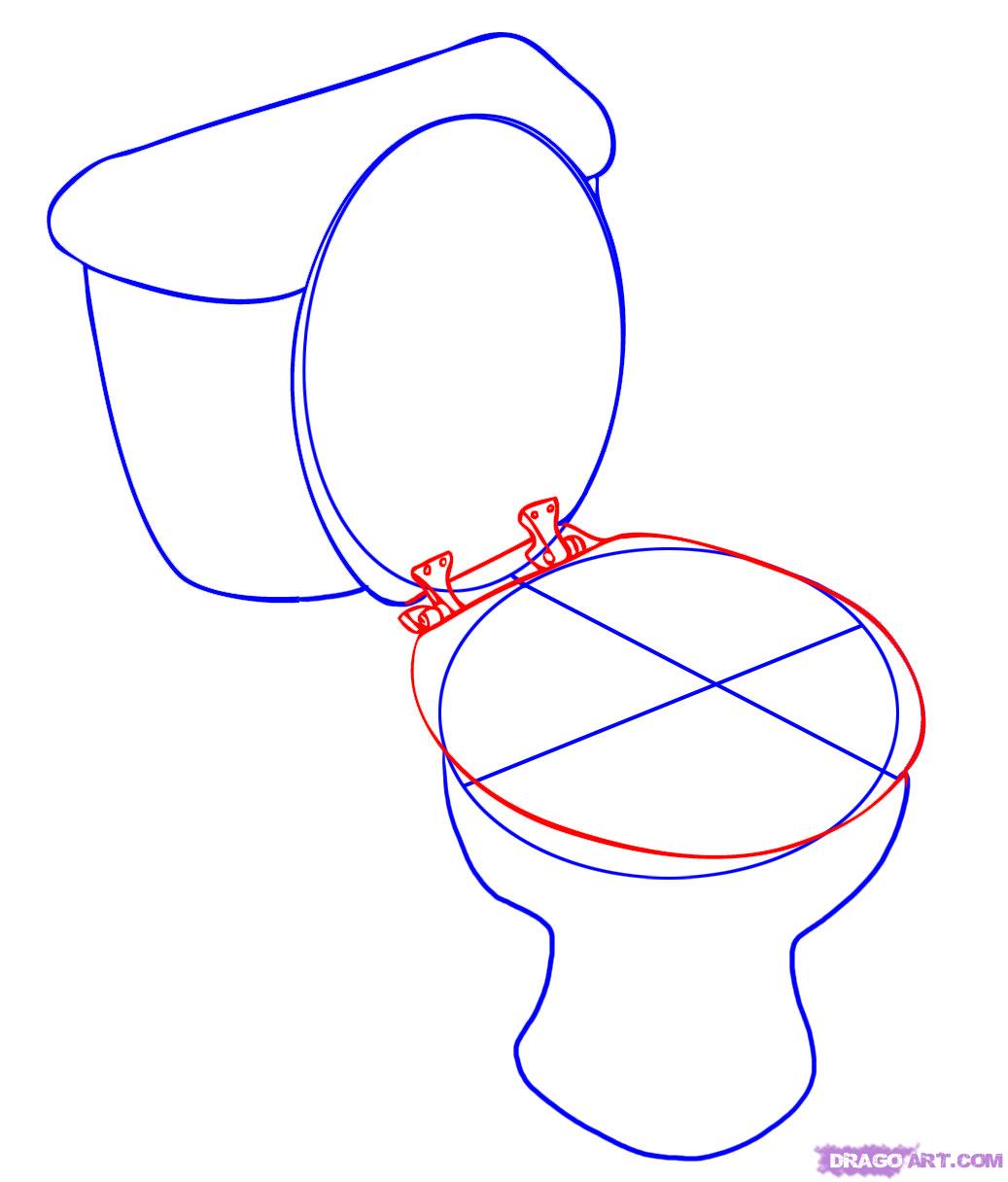 1037x1216 How To Draw A Toilet, Step - Toilet Drawing