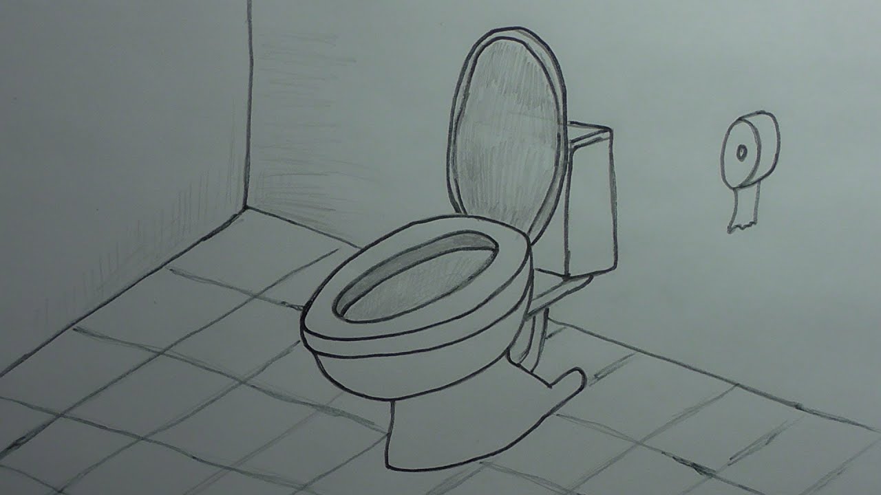 1280x720 How To Draw A Toilet - Toilet Drawing