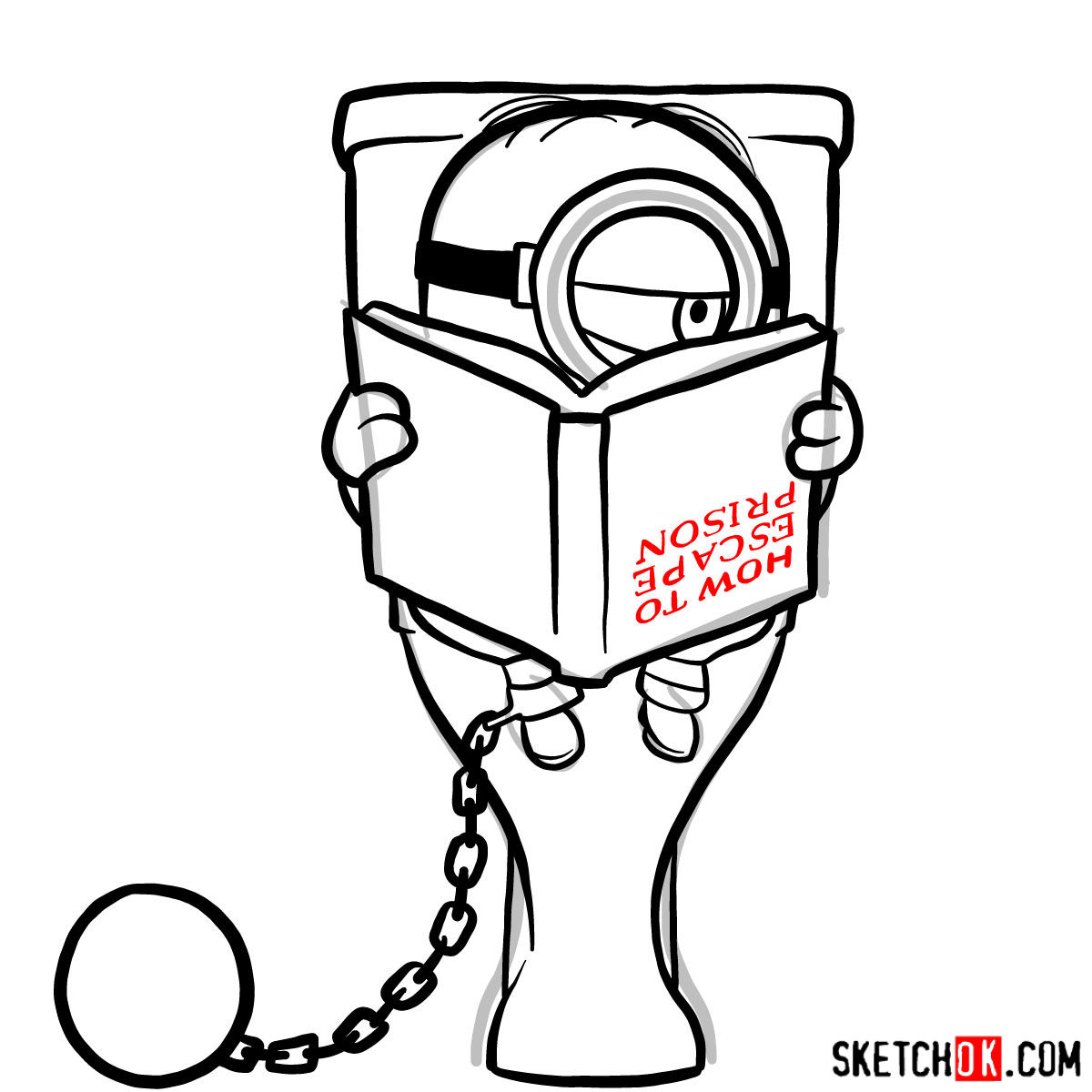 1200x1200 how to draw minion trying to escape the prison - Toilet Drawing